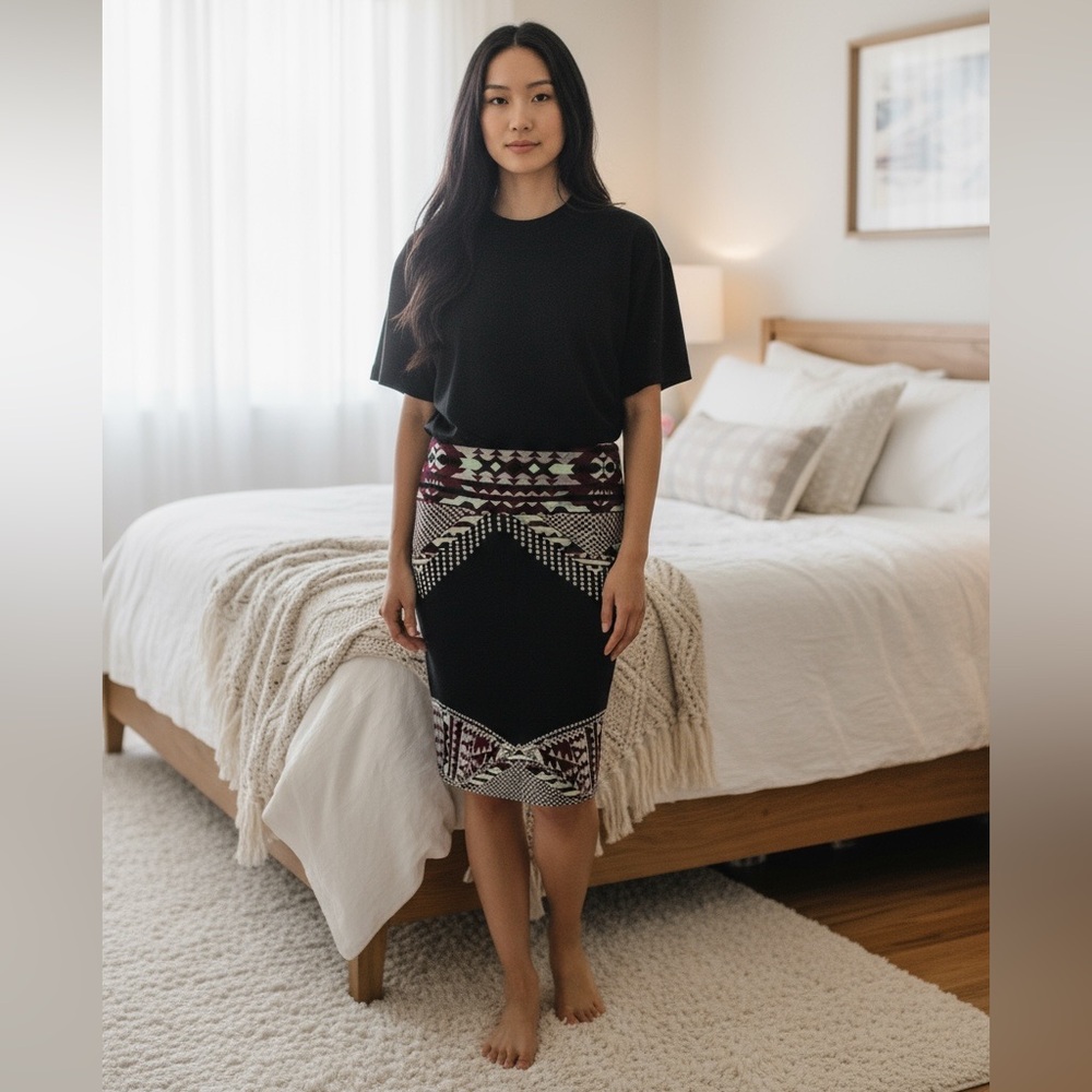 NEW•M•LIMITED EDITION ELEGANT GLAM & UNIQUE PENCIL SKIRT